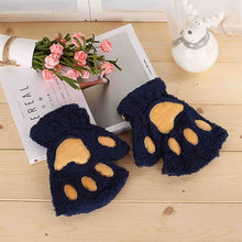 Load image into Gallery viewer, New Winter Gloves Women Bear Plush Cat Paw Claw Gloves Cute Kitten Fingerless Mittens Christmas Halloween for Girls Gift Gloves
