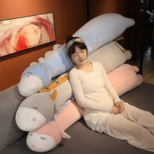 Load image into Gallery viewer, 1pc 80/120CM Long Cartoon Sleeping Pillows Cattle &amp;Sheep &amp; Hippo Plush Toys Stuffed Animal Doll Bed Room Decor Lovers Creative Gift
