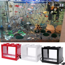 Load image into Gallery viewer, USB Mini Aquarium Fish Tank With LED Lamp Light Betta Fish Fighting Cylinder
