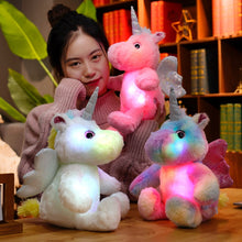 Load image into Gallery viewer, Kawaii Glowing Unicorn Plush Toy Soft Stuffed Animal Unicorn Doll Cute Peluche Pillow LED Light Source Christmas Girl Gifts
