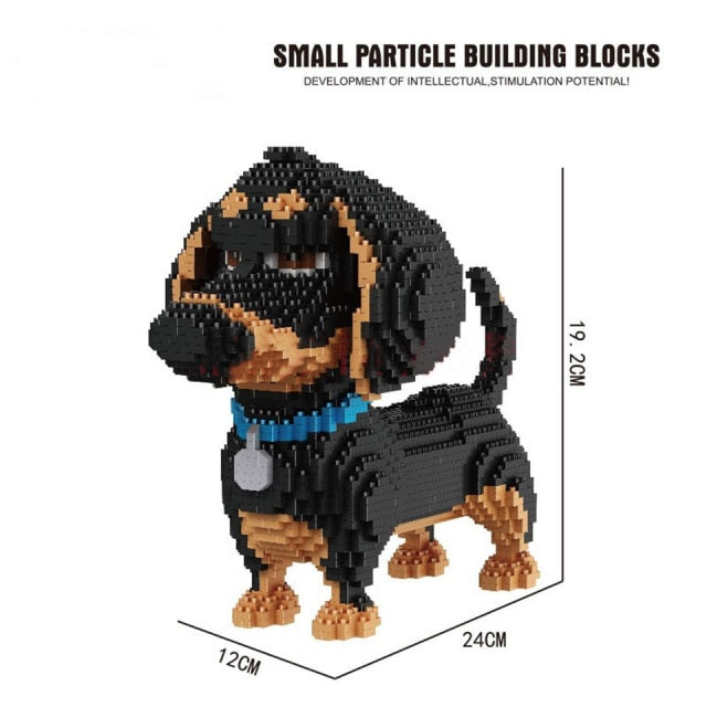 Building Blocks Educational  Brick Mini Model Toy Small Particles Pet Dog Husky Children's Gift  Block DTY Assembling Toys Gifts