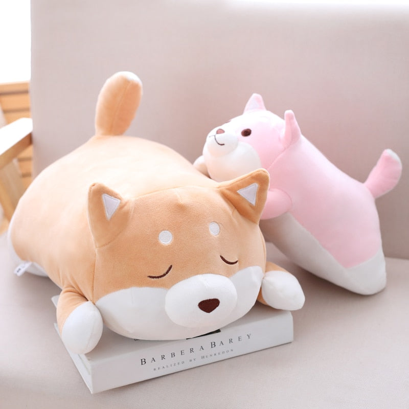 Cute Corgi Dog doll pillow Shiba Inu plush toy  holding sleeping doll Stuffed animal pillow gift for baby 35cm