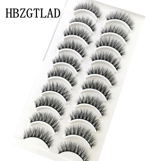 10 Pairs Natural False Eyelashes Fake Lashes Long Makeup 3d Mink extension