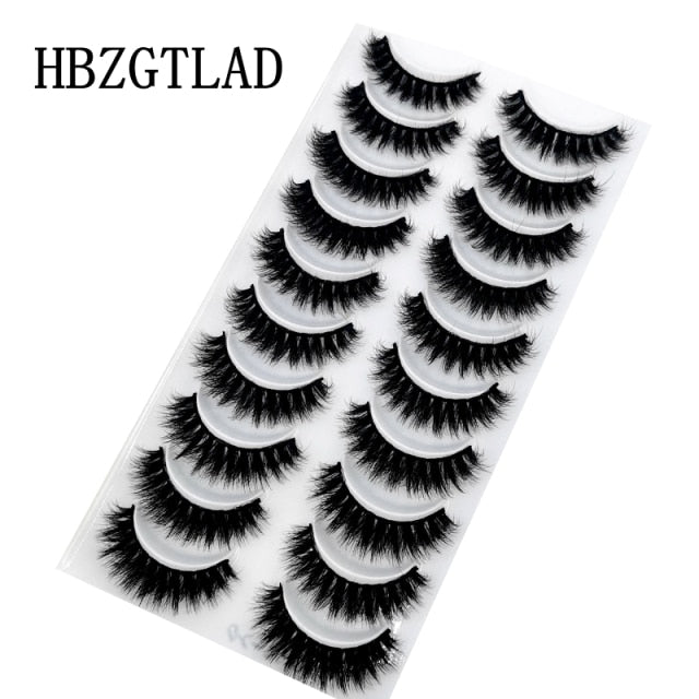 10 Pairs Natural False Eyelashes Fake Lashes Long Makeup 3d Mink Extension