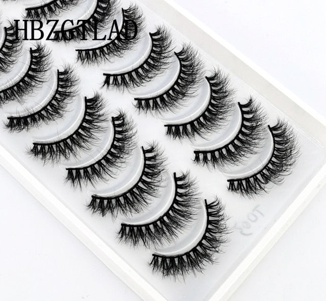 10 Pairs Natural False Eyelashes Fake Lashes Long Makeup 3d Mink Extension