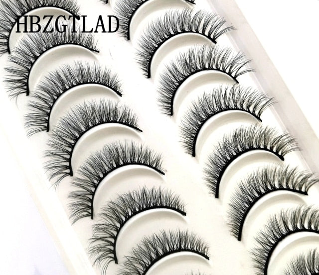 10 Pairs Natural False Eyelashes Fake Lashes Long Makeup 3d Mink Lashes Extension Eyelash