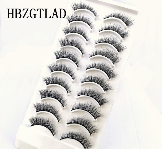 10 Pairs Natural False Eyelashes Fake Lashes Long Makeup 3d Mink Lashes Extension Eyelash Mink