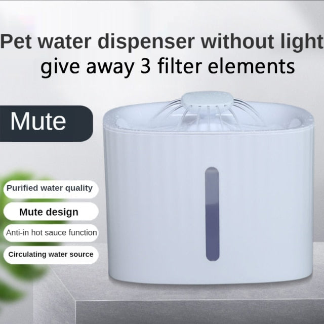 Cat Fountain Cat Water Dispenser Dog Circulates Drinking Bowl and Filters Mute Dog Water Dispensers Cat Water Fountain Feeder