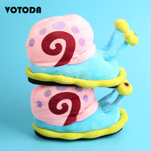 Load image into Gallery viewer, Winter Home Plush Cartoon Slippers Cute Snail Shoes Women Slippers Warm Indoor Flat Flip Flops Female Funny House Furry Slides
