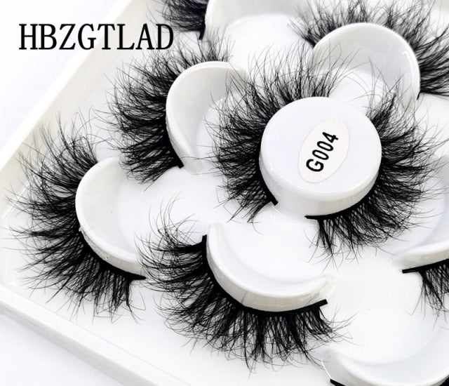 5 Pairs 3d Mink Dramatic Volume Lashes Bulk Faux Thick Long Wispy Natural Mink Lashes Pack Short Wholesales Natural False lashes