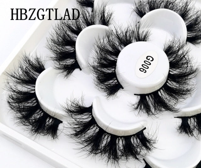 5 Pairs 3d Mink Dramatic Volume Lashes Bulk Faux Thick Long Wispy Natural Mink Lashes Pack Short Wholesales Natural False lashes