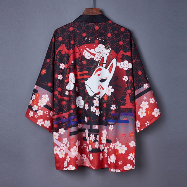 Bebovizi Japanese Style Cat Samurai Kimono Streetwear Men Women Cardigan Japan Harajuku Anime Robe Anime Clothes 2020 Summer