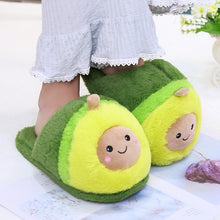 Load image into Gallery viewer, Plush Avocado Slippers Fruit Toys Cute Warm Winter Adult Shoes Doll Women Indoor Household Products
