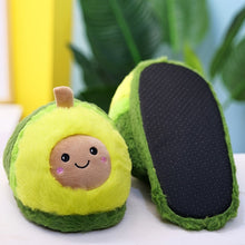 Load image into Gallery viewer, Plush Avocado Slippers Fruit Toys Cute Warm Winter Adult Shoes Doll Women Indoor Household Products
