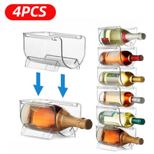 Load image into Gallery viewer, 1/2/4Pcs Refrigerator Organizer Universal Bottle Holder Wine Rack Stackable Beverage Bottle Organizer Champagne storage box
