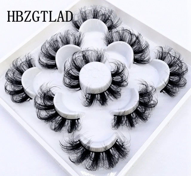 NEW 5 pairs 3D mink false eyelashes natural makeup eyelash extension long cross volume soft fake eye lashes winged faux cils