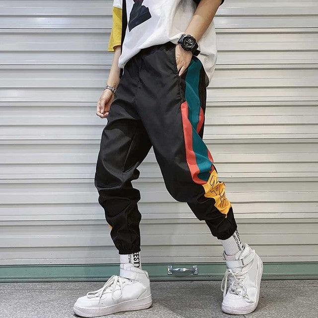 New Black Cargo Pants Hip Hop Joggers Men Loose Harem Pants Multi-pocket Ribbon Trousers Casual Streetwear Sport Pants for Men