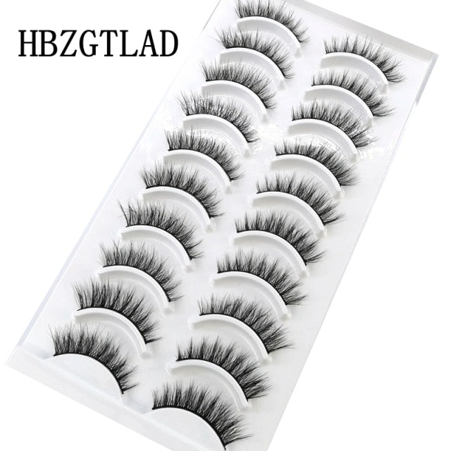 10 Pairs Natural False Eyelashes Fake Lashes Long Makeup 3d Mink Extension