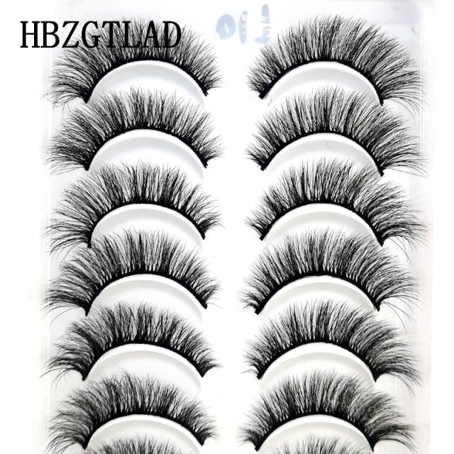 10 Pairs Natural False Eyelashes Fake Lashes Long Makeup 3d Mink Lashes Extension Eyelash