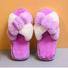 Load image into Gallery viewer, Winter Women Furry Slippers Soft Plush Cross Faux Fur Shoes Indoor Ladies Platform Sandalias Open Toe Fluffy House Slides
