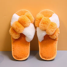 Load image into Gallery viewer, Winter Women Furry Slippers Soft Plush Cross Faux Fur Shoes Indoor Ladies Platform Sandalias Open Toe Fluffy House Slides
