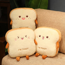 Load image into Gallery viewer, Plush Bread Pillow Cute Simulation Food Toast Soft Doll Warm Hand Pillow Cushion Home Decoration Kids Toys Birthday Gift
