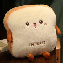 Load image into Gallery viewer, Plush Bread Pillow Cute Simulation Food Toast Soft Doll Warm Hand Pillow Cushion Home Decoration Kids Toys Birthday Gift
