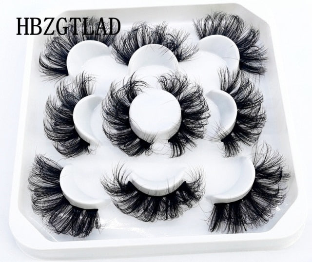 New 5Pairs 25mm 3D Mink Lashes Bulk Faux with Custom Box Wispy Natural Mink Lashes Pack Short Wholesales Natural False Eyelashes