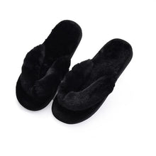 Load image into Gallery viewer, Winter Women House Slippers Faux Fur Fashion Warm Shoes Woman Slip on Flats Female Slides Black Pink cozy home  furry slippers
