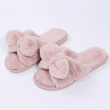 Load image into Gallery viewer, Winter Women House Slippers Faux Fur Fashion Warm Shoes Woman Slip on Flats Female Slides Black Pink cozy home  furry slippers
