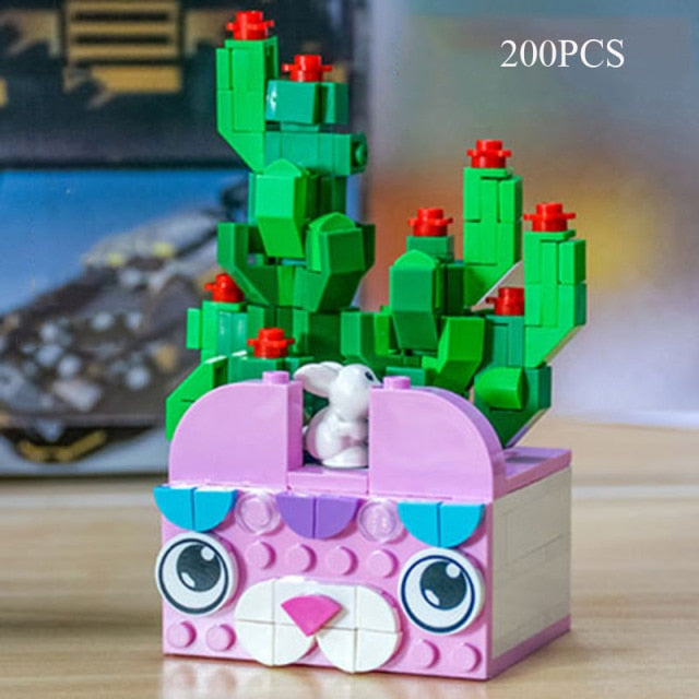 Building Block Flower Orchid Series Bonsai Girl Build Toy