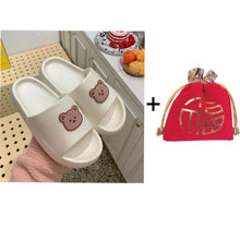 Load image into Gallery viewer, Bear Slippers Women Summer Flip-Flops Sandals 2021 Platform Casual House of Sunny Kawaii Home Soft
