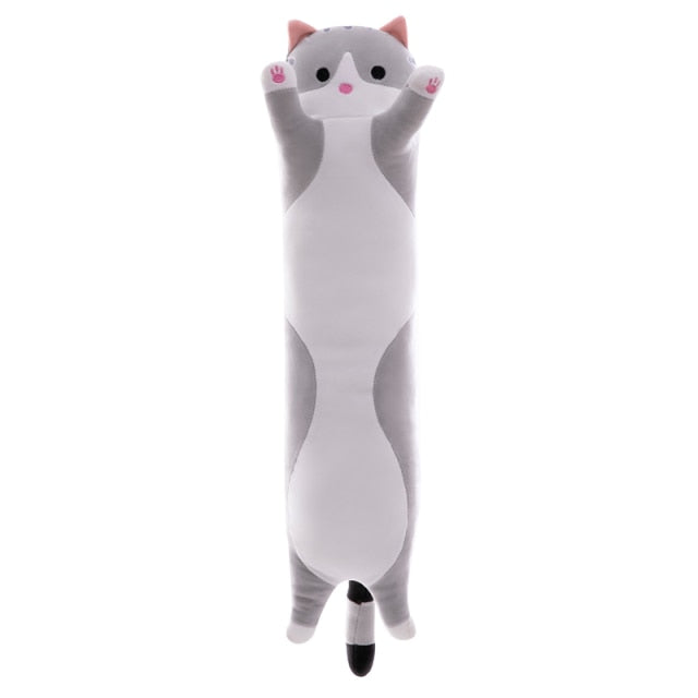 Kawaii Plushies Long Cat Pillow Soft Sleeping Cushion Cute Pillows Stuffed Animal Dolls Toy Children