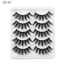 Load image into Gallery viewer, 5 Pairs 3D Faux Mink Hair False Eyelashes Wispies Fluffies Drama Eyelashes Natural Long Soft Handmade Cruelty-free Black Lashes
