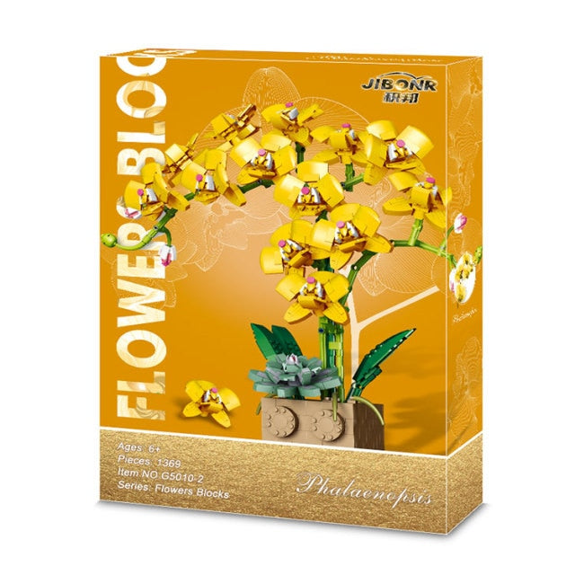 Building Block Flower Orchid Series Bonsai Girl Build Toy