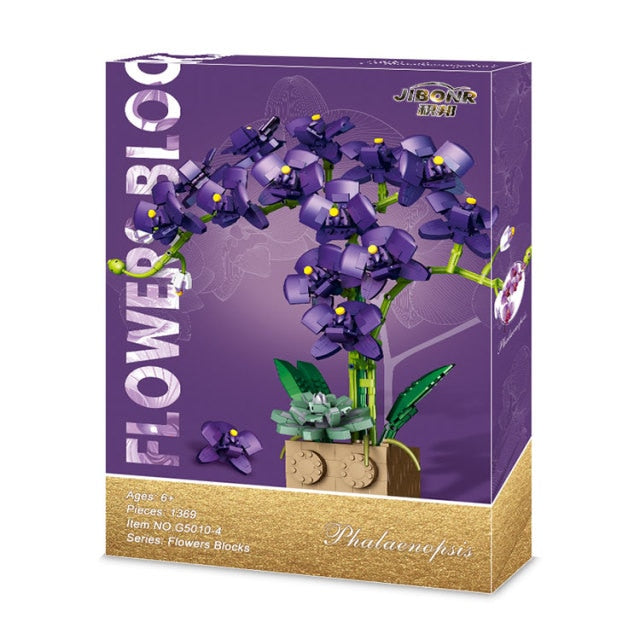 Building Block Flower Orchid Series Bonsai Girl Build Toy