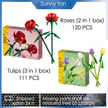 Load image into Gallery viewer, Rose Assembled Building Blocks Valentine&#39;s Day Gift Tulip Assembled Building Blocks Thanksgiving Teacher&#39;s Day Gift Girl Toy
