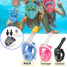 Load image into Gallery viewer, Children Full Face Snorkel Swimming Mask Diving Anti-Fog Scuba Gear Set Underwater Goggles Breathing System for Kids Adult
