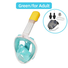 Load image into Gallery viewer, Children Full Face Snorkel Swimming Mask Diving Anti-Fog Scuba Gear Set Underwater Goggles Breathing System for Kids Adult
