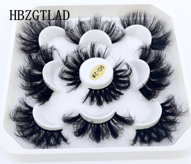 New 5Pairs 25mm 3D Mink Lashes Bulk Faux with Custom Box Wispy Natural Mink Lashes Pack Short Wholesales Natural False Eyelashes