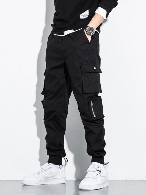 Spring Summer Multi-Pockets Cargo Pants Men New Streetwear Plus Size Black Joggers Male Casual Cotton Trousers 6XL 7XL 8XL