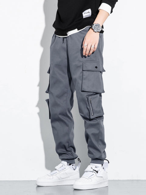 Spring Summer Multi-Pockets Cargo Pants Men New Streetwear Plus Size Black Joggers Male Casual Cotton Trousers 6XL 7XL 8XL