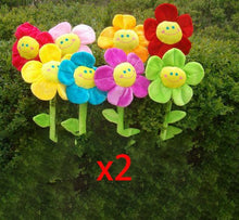 Load image into Gallery viewer, 16PCS Plush Flowers Smiley Face, 40cm Long Bendable Stems 8 Assorted Colors Happy Smiles Sunflowers Gift for Boys and grils
