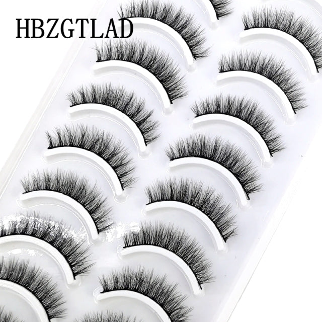 10 Pairs Natural False Eyelashes Fake Lashes Long Makeup 3d Mink Lashes Extension Eyelash Mink