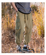 Load image into Gallery viewer, New Black Cargo Pants Hip Hop Joggers Men Loose Harem Pants Multi-pocket Ribbon Trousers Casual Streetwear Sport Pants for Men
