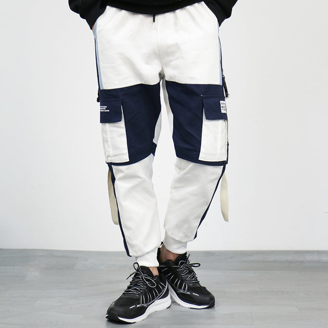 Black Cargo Pants Men Hip Hop Autumn Harem Pant Streetwear Harajuku Jogger Sweatpant Cotton Trousers Male Pants
