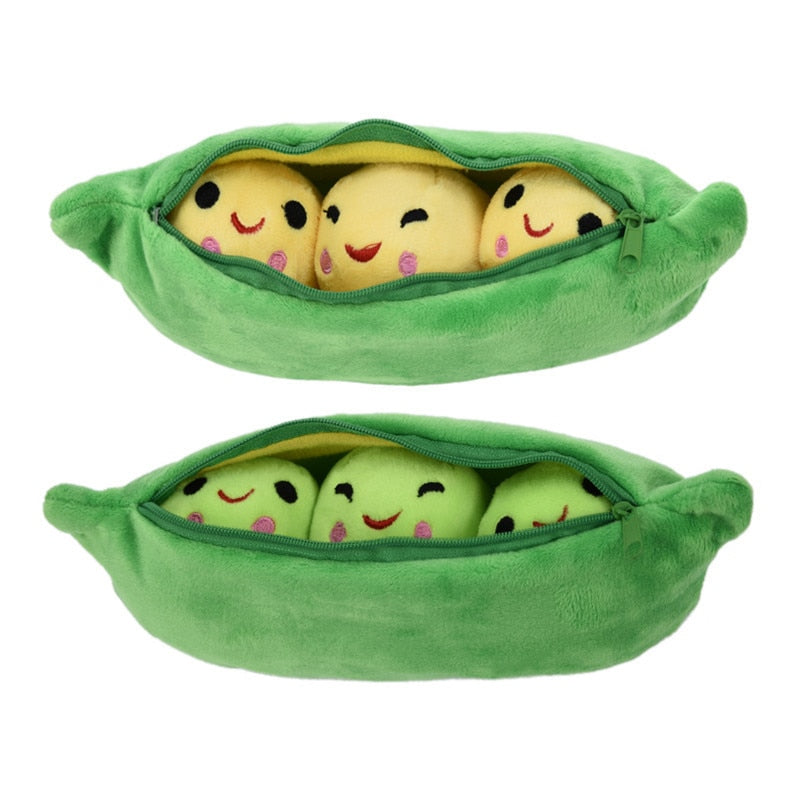 25CM Kids Baby Plush Toy Cute Pea Stuffed Plant Doll Girlfriend Kawaii For Children Gift High Quality Pea-shaped Pillow Toy