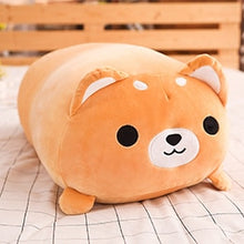 Load image into Gallery viewer, Long Animals Plush Toy Stuffed Squishy Animal Bolster Pillow Dog Cat Shiba Inu Penguin Cylindrical Plushie Toy Sleeping Friend
